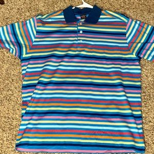 Paul and Shark, men’s multicolor horizontal stripe polo shirt, large, Made Italy